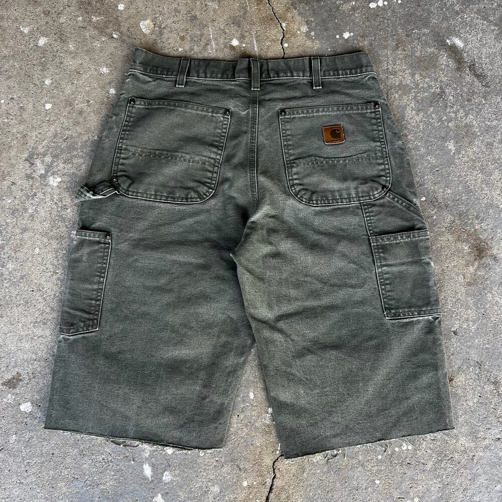 Carhartt green double knee work wear carpenter shorts - Picture 3 of 4